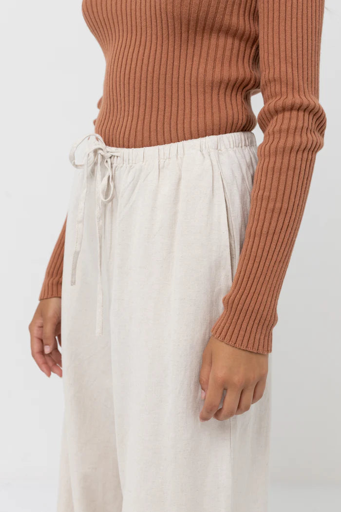 Rhythm Classic Drawstring Pant Oat