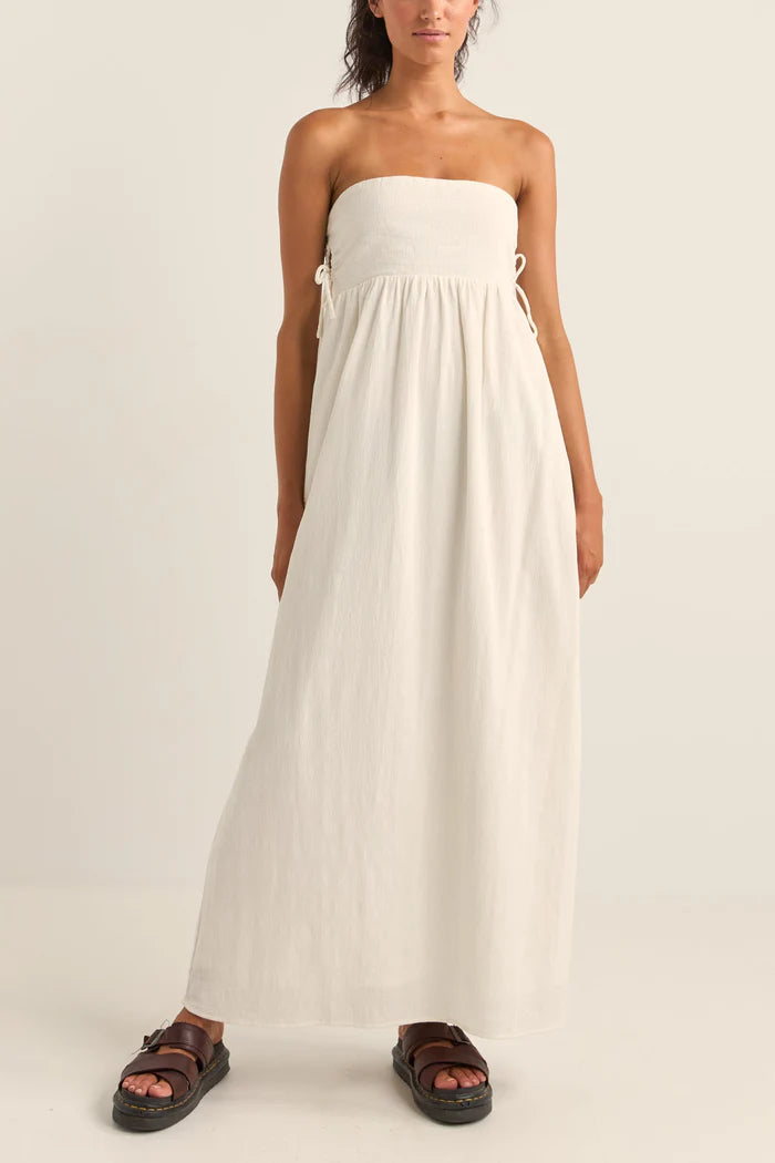 Rhythm Zali Tie Side Maxi Dress Coconut