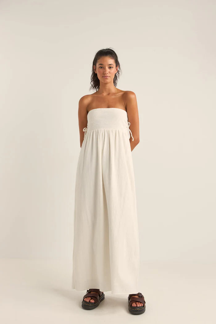 Rhythm Zali Tie Side Maxi Dress Coconut