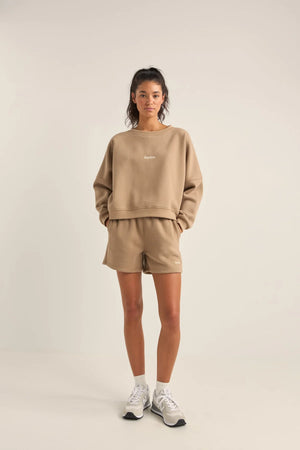 Rhythm Logo Crew Neck Fleece Taupe