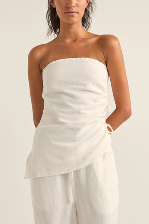 Rhythm Frankie Strapless Top White