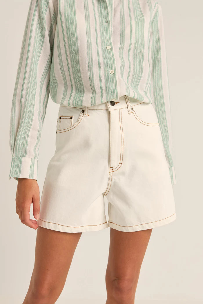 Rhythm Escape Denim Short Cream