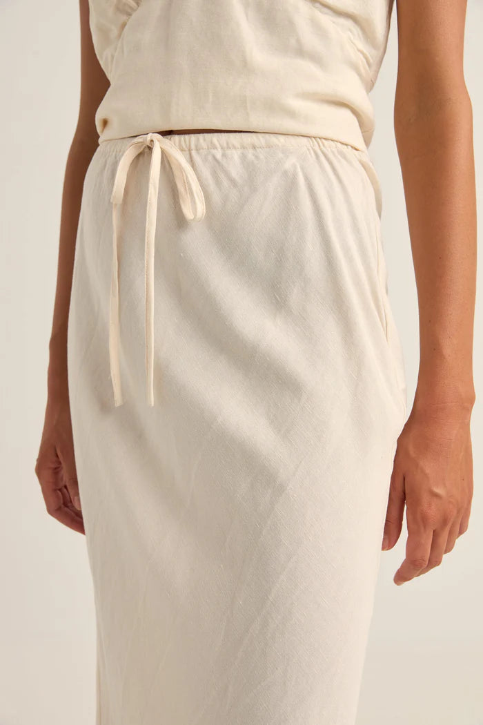 Rhythm Bias Cut Maxi Skirt Cream