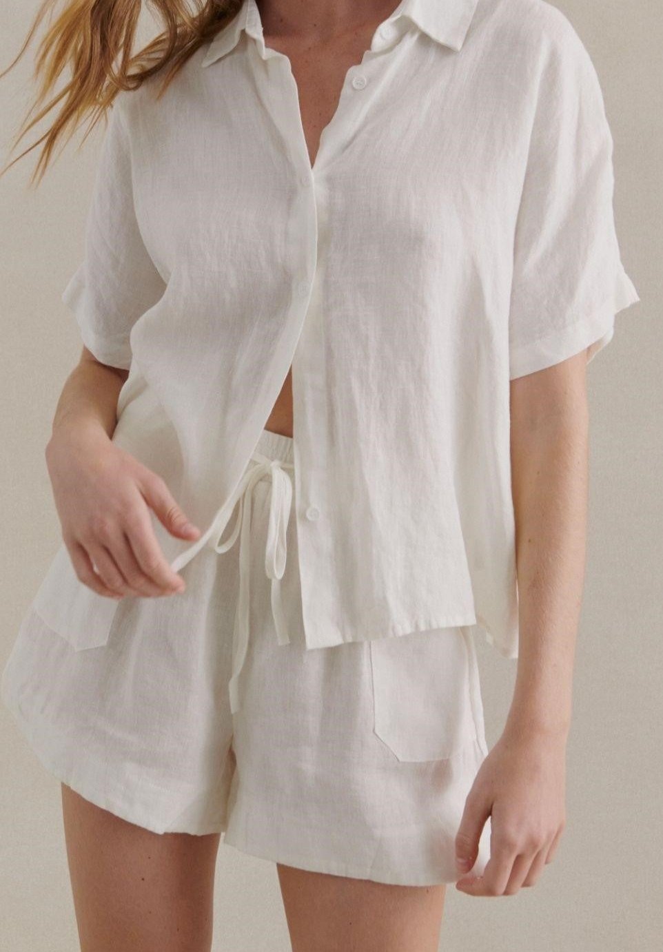 Litte Lies Bronte Shirt White Linen