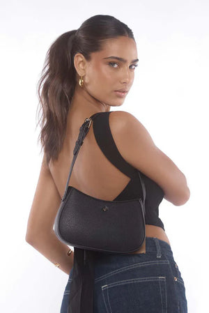 Peta + Jain Mood Shoulder Bag Black Pebble/Gold