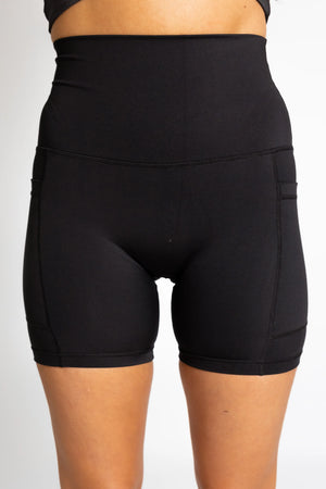 Premium Ultra High Waist 6in Bike Shorts - Black