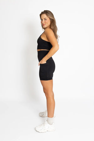 Premium Ultra High Waist 6in Bike Shorts - Black