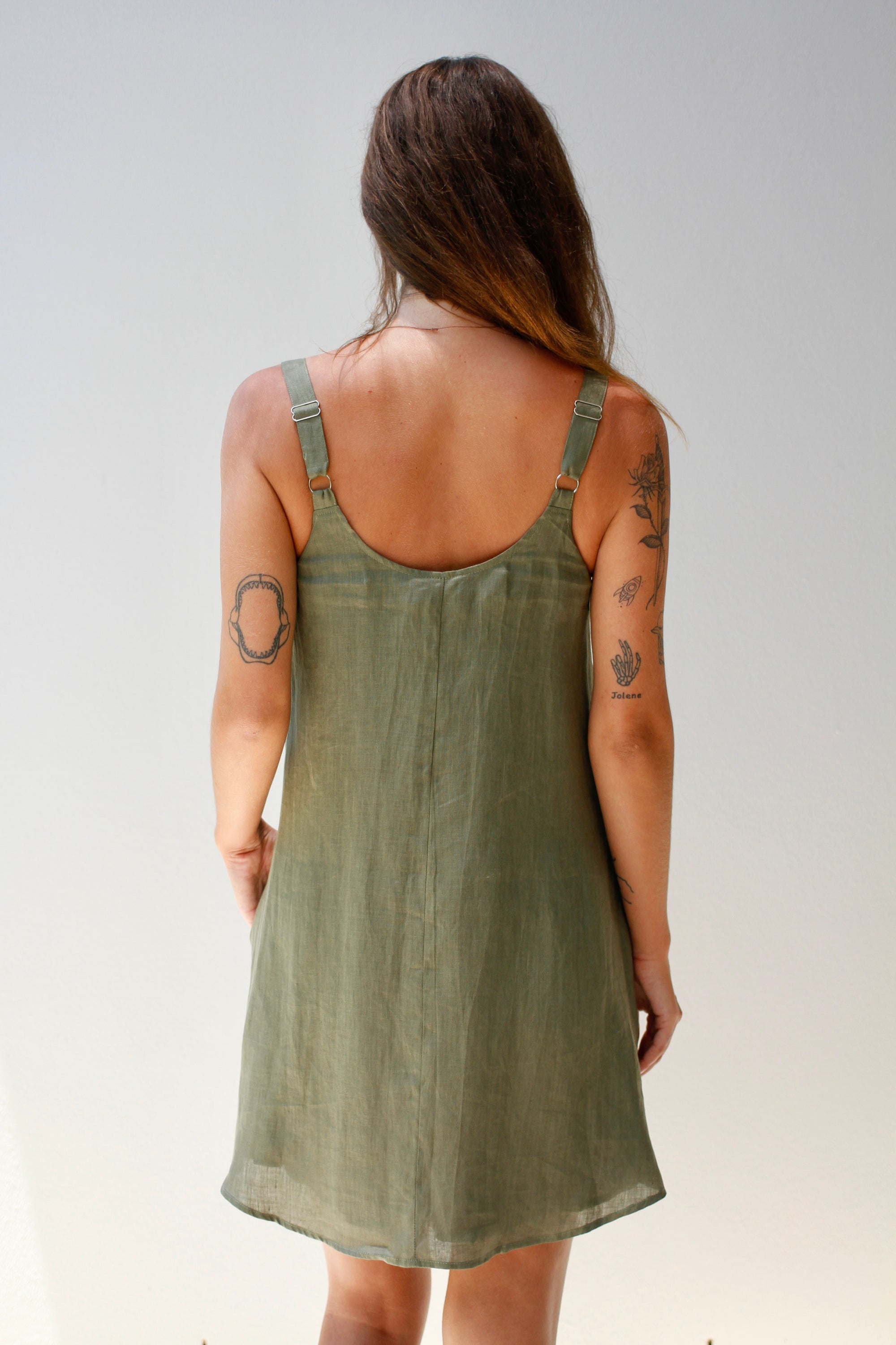 Eb & Ive Indica Tank Mini Dress Dark Fern