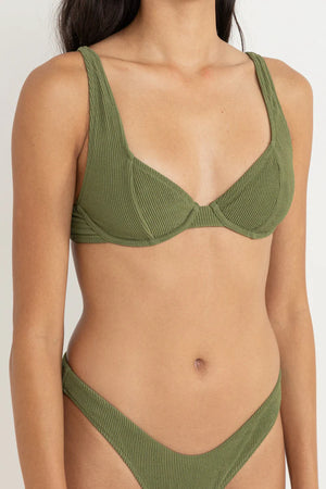 Rhythm Essential Rib Underwire Top Olive