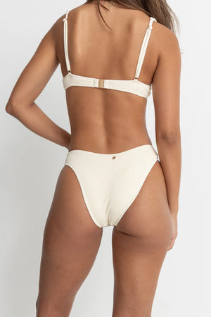 Rhythm Essential Rib Hi Cut Pant Crème