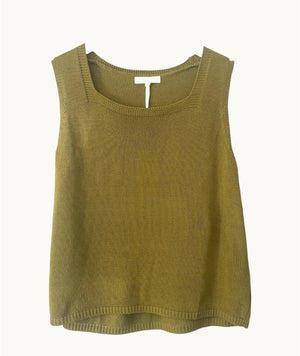 Little Lies Square Neck Spring Tank Olive