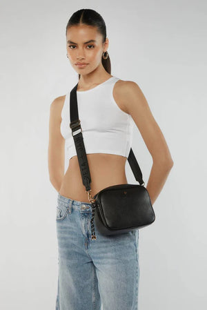 Peta + Jain Vivi Xbody W/ PJ Webbing Strap Black Pebble/Gold