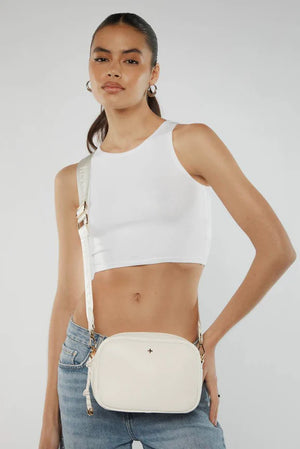 Peta + Jain Vivi Xbody W/ PJ Webbing Strap White Pebble/Gold