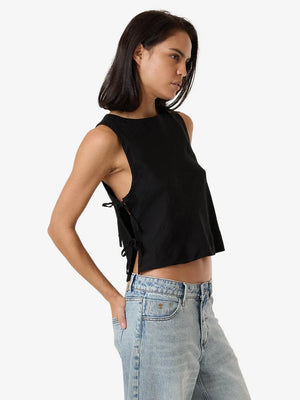 Thrills Ember Tie Top Black