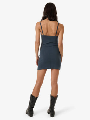 Thrills Rib Seam Mini Dress Dark Slate