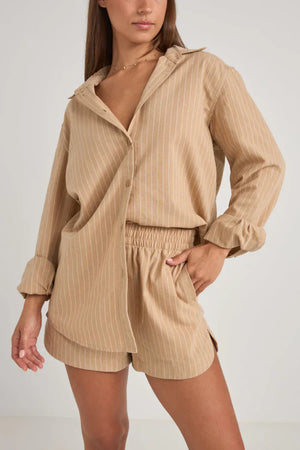 Rhythm Byron Striped Shirt Natural