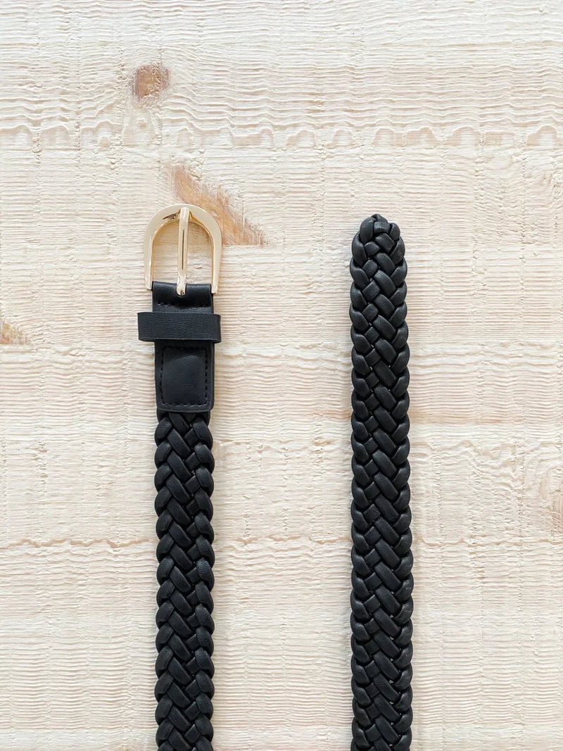 Angels Whisper Rosamonde Braided Summer Belt Black