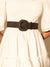 Angels Whisper Eudice Point Buckle Straw Belt Black