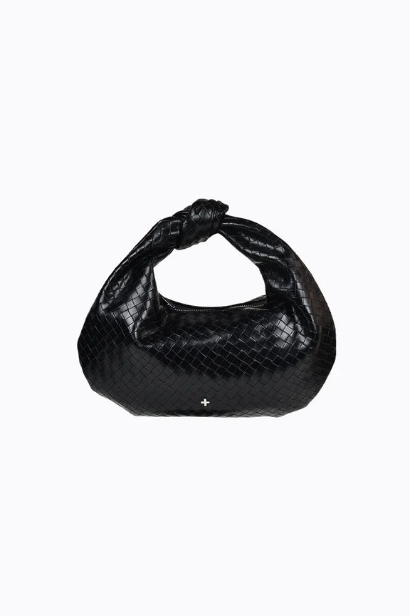 Peta + Jain Eve Woven Shoulder Bag Black Weave/Silver