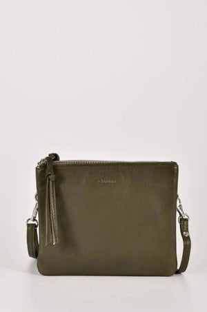 Gabee Fulton Soft Leather Crossbody Olive