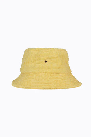 Peta + Jain Soleil Striped Toweling Bucket Hat Lemon