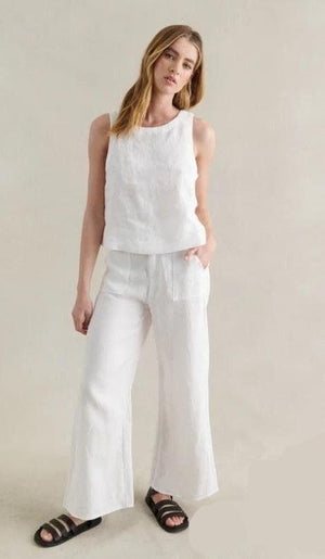 Little Lies Jude Linen Top White