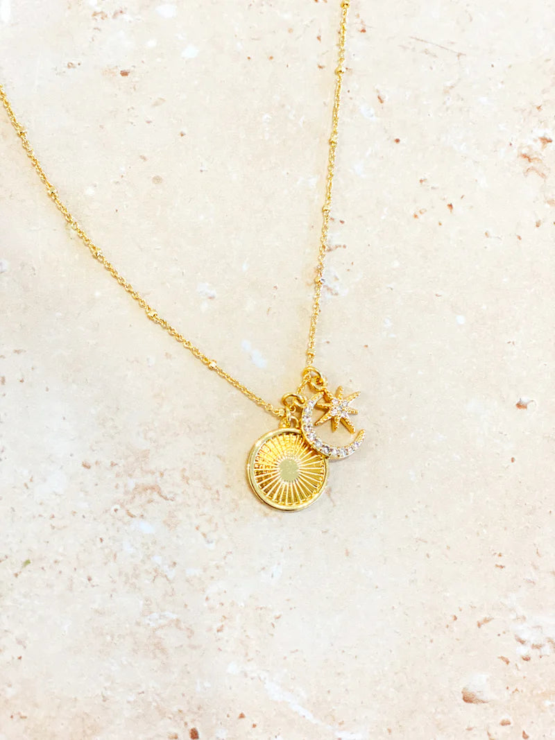 Angels Whisper Gala Gold Plated Charm Necklace