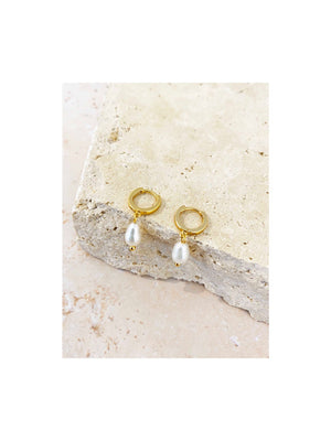 Angels Whisper Daphne Gold Plated Pearl Earrings Gold