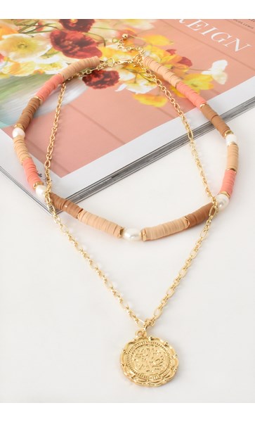 Adorne Bead Panels Layered Pendant Drop Necklace