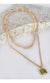 Adorne Double Layered Stone Drop Necklace