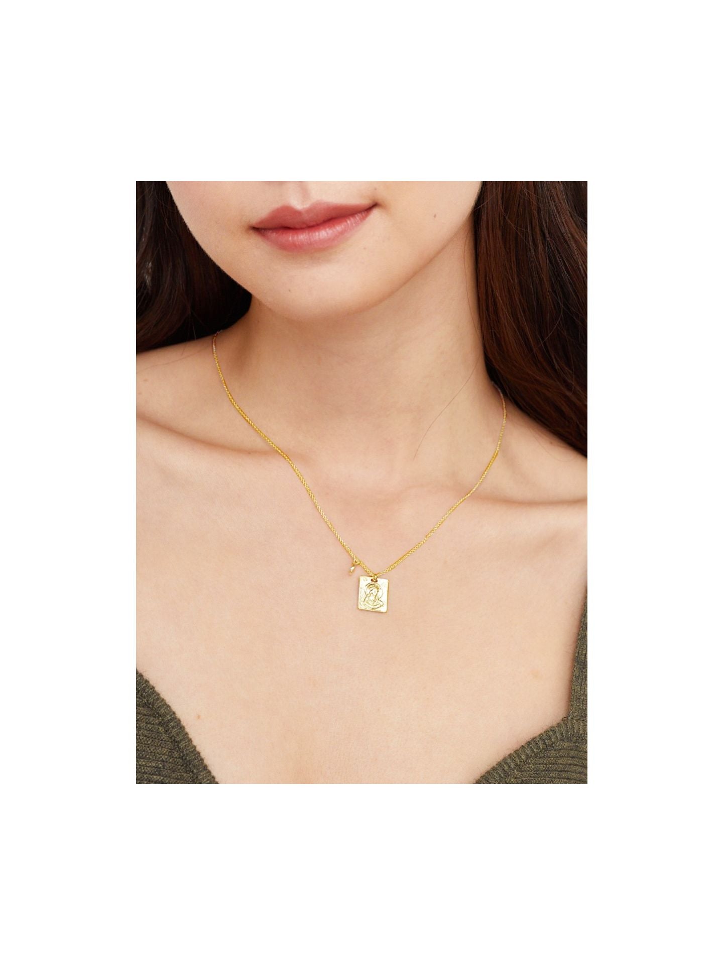 Angels Whisper Theta Gold Plated Charm Necklace