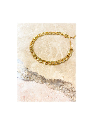 Angels Whisper Figaro Chain Gold Plated Bracelet Gold